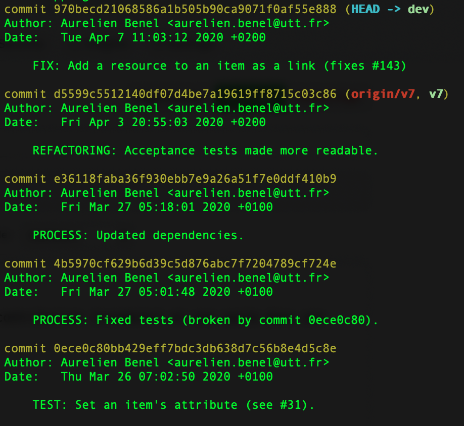 git log